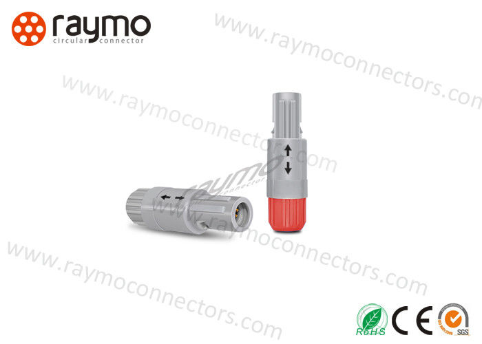 PAG PAA PAC Red Plastic Push Pull Connectors Straight Plug 3 Pins For ECG Monitor